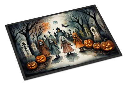 Creepy Dolls Spooky Halloween Doormat Front Door Mat Indoor Outdoor Rugs for Entryway, Non Slip Washable Low Pile, 24H X 36W