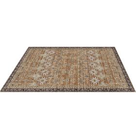 Large Area Rug 8 x 10 ft Anti-Skid Tear-Resistant Floor Mat Vintage Brown Green