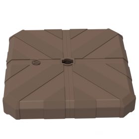 Square Patio Umbrella Base, Cantilever Offset Umbrella Base Heavy Duty Outdoor Umbrella Stand Base, Filled Up To 143lbs With Stand Or 130lbs With (Color: Brown)