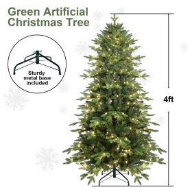 PVC Christmas Tree, Christmas Decorations, Green, With Lights (Option: 4ft)
