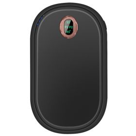 Black-Pink Color Options -- 1Pc Rechargeable Hand Warmer Electric Hand Heater Portable Reusable Pocket Warmer Power Bank With Digital Display 2 L (Color: Black)